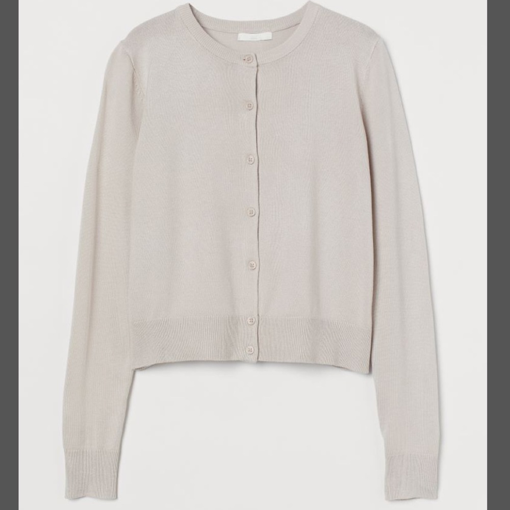 H&M Fine knit cardigan in powder pink